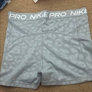 Nike Women's Athletic Gray Patterned Shorts